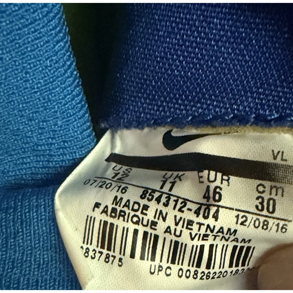 Nike 851312-404 Mens Size 12 Blue Gold Athletic Training Shoes Rare 2016